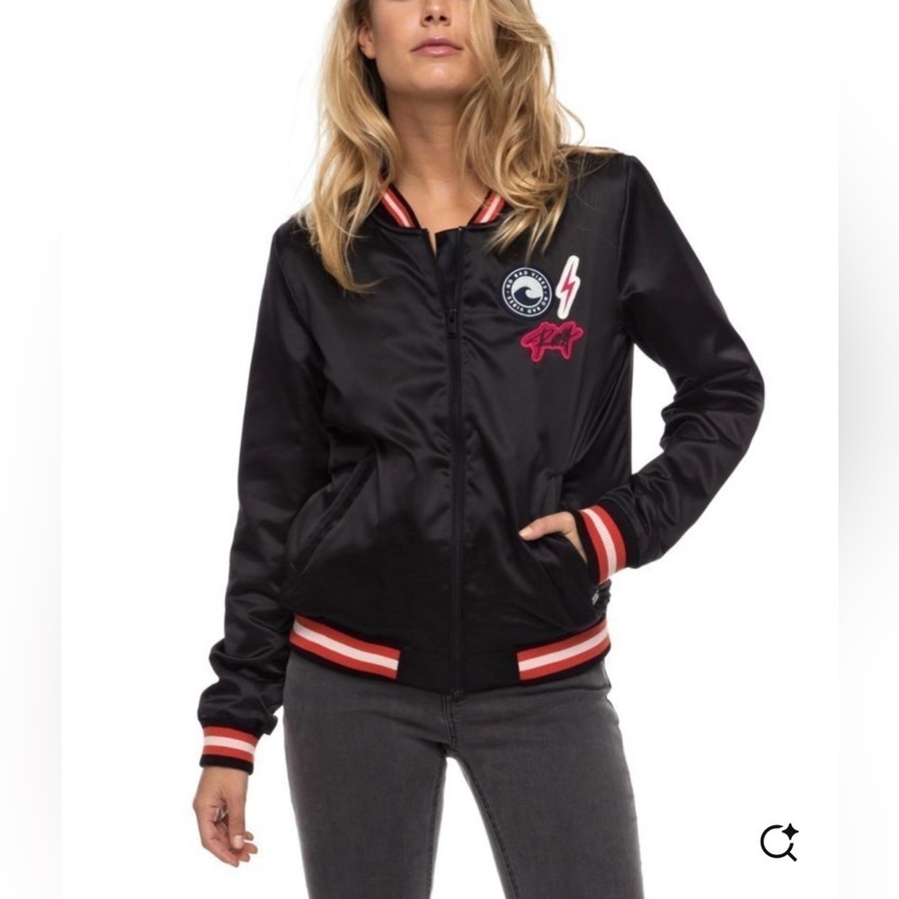 Blockcore Varsity Retro Style Full Zip Up Jacket Size Medium - Picture 2 of 10